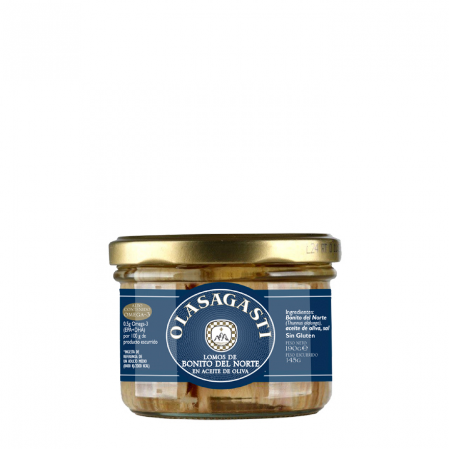 OLASAGASTI -Delicias del Mar Cantábrico- Lomos de Bonito del Norte en aceite de oliva 190g