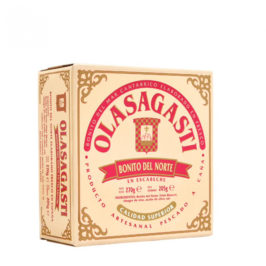 OLASAGASTI -Delicias del Mar Cantábrico- Bonito del Norte en Escabeche 270gr